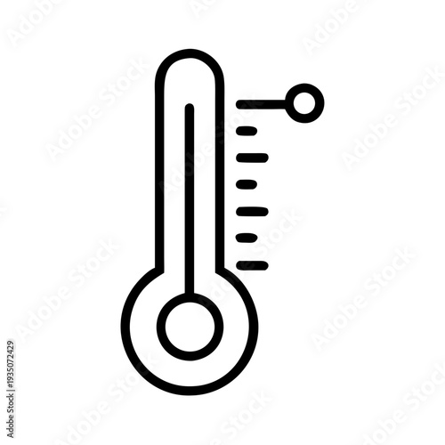 Thermometer icon indicating temperature measurement with a celsius scale isolated on white background, Vector