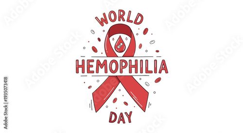 Red Ribbon Symbolizing Hemophilia Awareness Campaign.