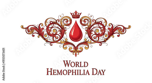 World Hemophilia Day Red Blood Drop Logo.