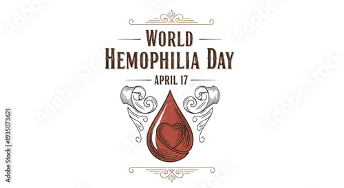 World Hemophilia Day Red Blood Drop Symbol.