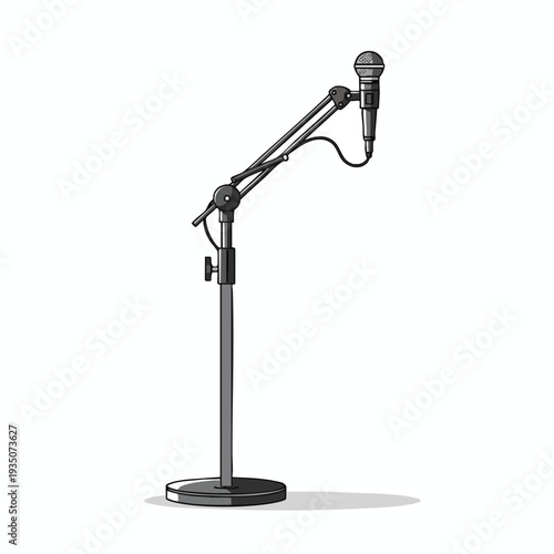 Professional Adjustable Microphone on Stand for Recording and Broadcasting