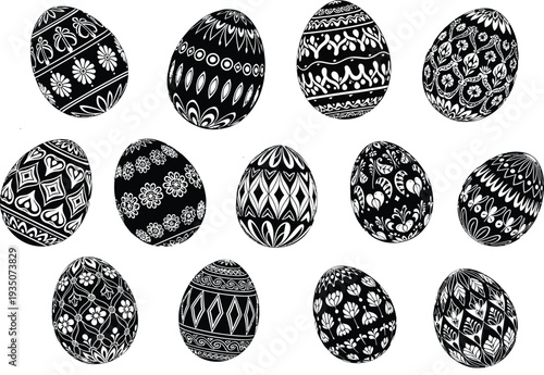 Easter sunday decorative eggs illustration