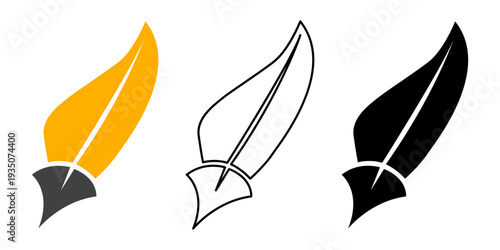 Calligraphy nib fountain pen symbol isolated vector illustration for writing