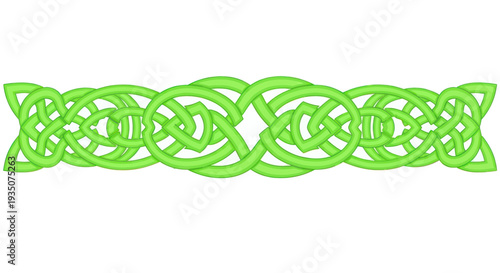 Green Celtic Knot Border - Seamless Interlocking Design Element