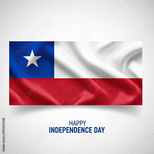 The Chilean flag waving on a white background with Happy Independence Day text isolated on white background Free Download The Chilean flag waving on a white background with Happy Independence Day text isolated on white background - GFXLoad