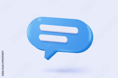 3D speech bubbles symbol sign on social media icon isolated on pastel background. Chat dialogue bubble or user reply sign with social media. 3d speech bubble icon vector render illustration