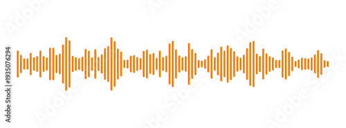 Tableau sur toile Dynamic orange and yellow gradient sound wave visualizer isolated on transparent