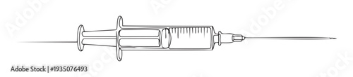 Syringe with needle for medical injections and laboratory procedures, essential equipment for healthcare and pharmaceutical education and visual aids.
