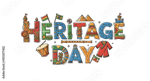 Heritage Day Celebration with Cultural Symbols.