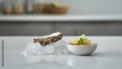 New oyster with sea asparagus