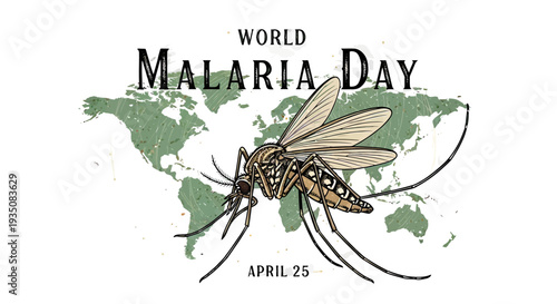 Mosquito Illustration for World Malaria Day.