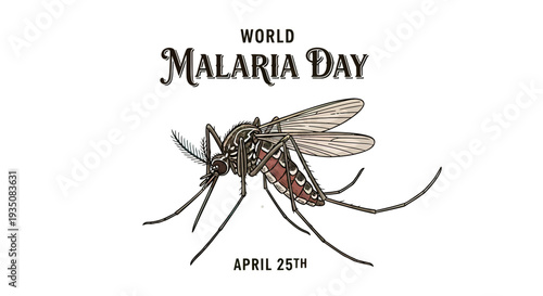 Mosquito Illustration for World Malaria Day.