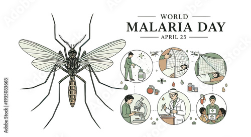 Mosquito Illustration for World Malaria Day.