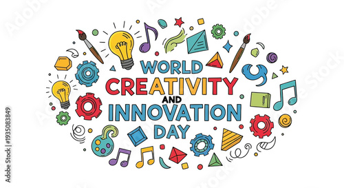 World Creativity and Innovation Day Icons.