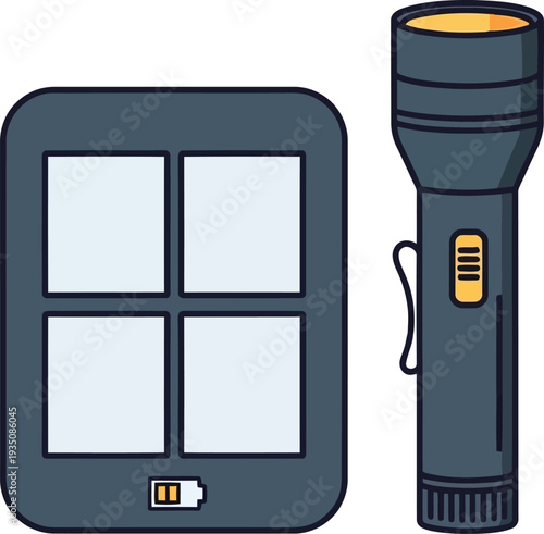 Portable Emergency Lighting and Battery Powered Tablet Device for Power Outage