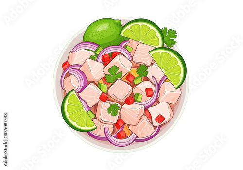Ceviche dish with fresh ingredients.