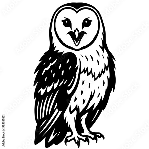 Angry owl silhouette