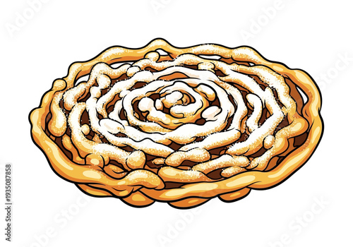 Delicious sweet white swirly pastry dessert.