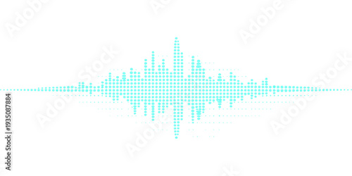 Abstract vector illustration of a digital city background featuring a blue music soundwave and business market chart lines for technology finance design