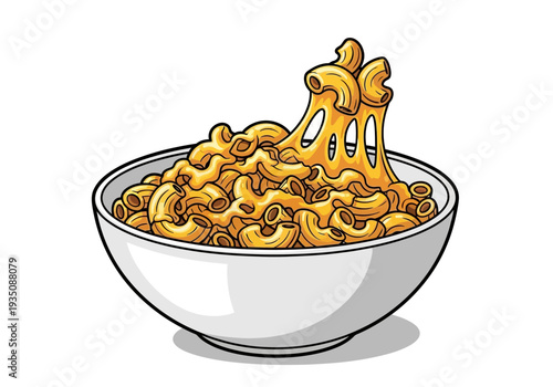 Macaroni with melted cheese on top.