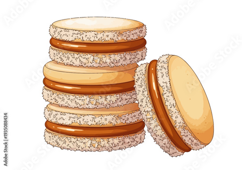 Stack of Decorative Sweet Biscuit Cookies.