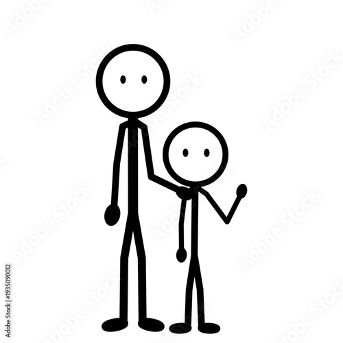 Stickman parent and child together