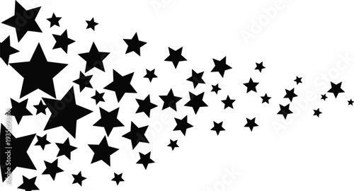 Star burst scatter background with flying stars decorative design element celebration sparkle vector illustration isolated