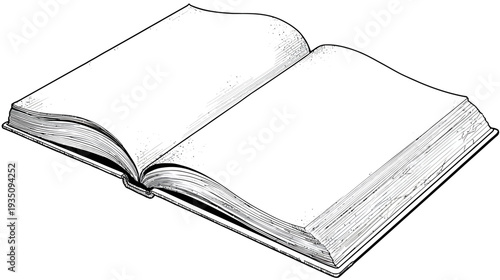 Open book illustration with blank pages for education and reading concept