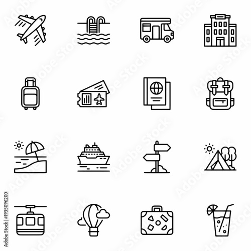 Travel icons set