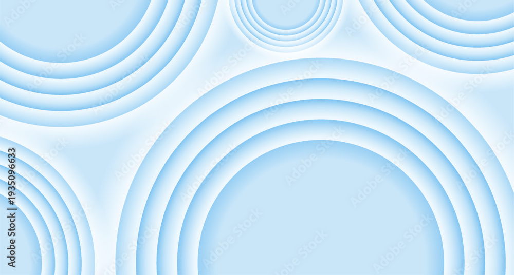 Obraz premium Light blue geometric tech background with minimal glossy circles. Vector concept design