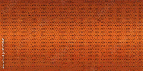 Close up of an orange textured surface resembling chainmail patterns