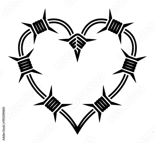 Barbed Wire Heart Tattoo