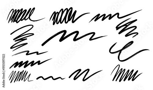 A collection of black scribbles on a white background