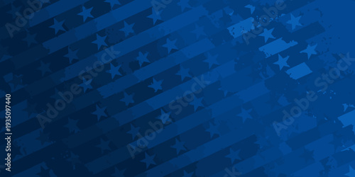 Abstract patriotic background featuring blue hues and scattered stars
