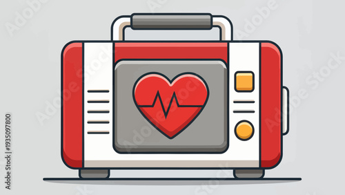 Defibrillator Medical Device with Heart Monitor Display
