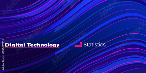 Abstract flowing lines with vibrant blue and purple color scheme