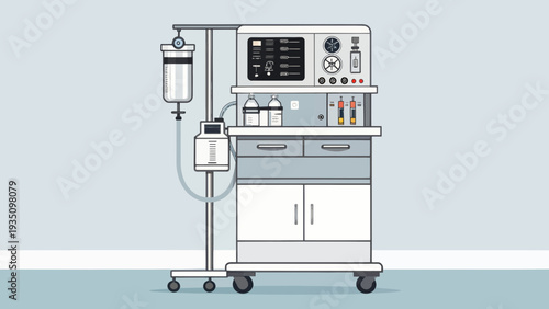 Medical Anesthesia Machine Illustration