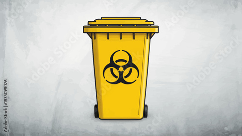 Yellow Biohazard Waste Bin with Symbol