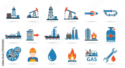 Oil and Gas Industry Icons.