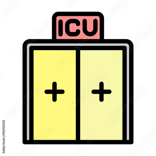 ICU Room Vector Filled Icon Design