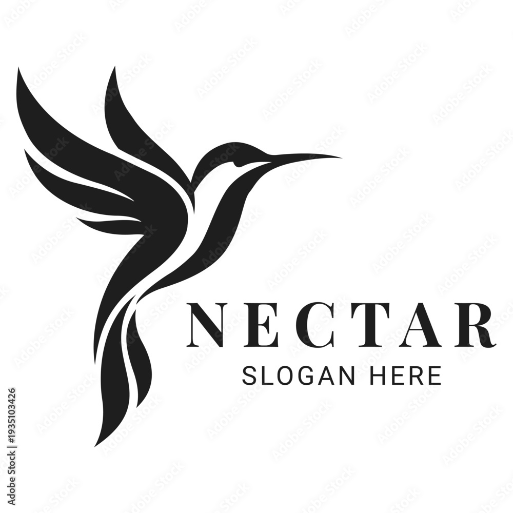 Obraz premium Hummingbird Logo Vector Illustration for Nectar Brand Identity