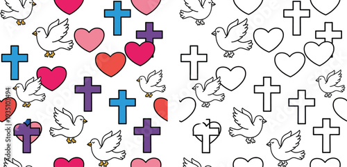 Family Praying at Home Coloring Page - Christian Devotion, Family Faith, and Religious Education.