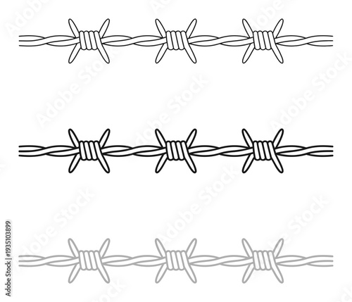 Barbed Wire Fence Illustration Vector Graphics