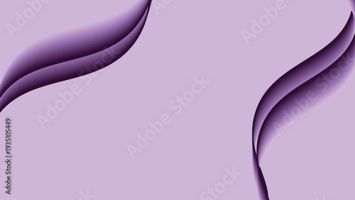 Abstract vector graphic design featuring curved purple shapes on a soft lavender background, creating a modern and artistic visual effect perfect for creative projects and digital media applications.
