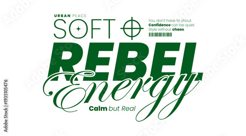 Urban Minimalist Fashion Typography. Slogan typography for casual, retro, and streetwear styles. For screen printing on oversized t-shirts and jackets.