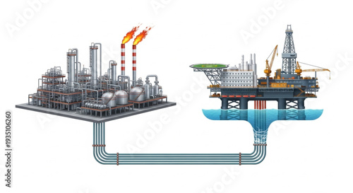 Oil Refinery and Offshore Platform.