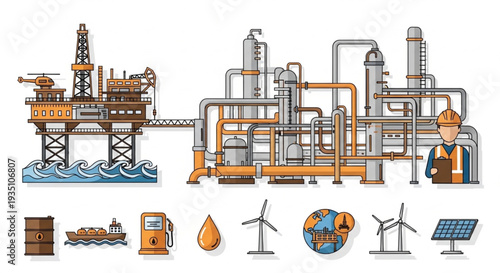 Oil Refinery and Renewable Energy Sources.