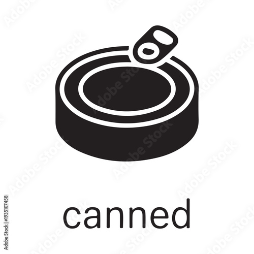 Canned Food Container Icon with Pull Tab Simple Vector Illustration