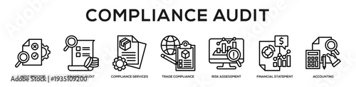 Compliance Audit web banner icon illustration concept