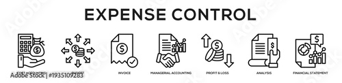 Expense Control web banner icon illustration concept